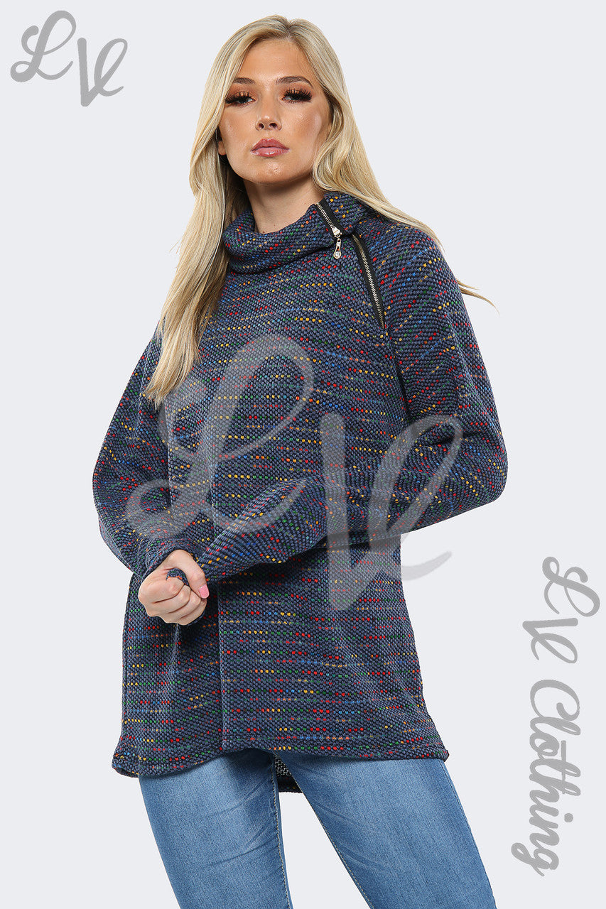 Dames Coltrui Meerkleurige Jumper Top Jeans - Stukprijs £11.99