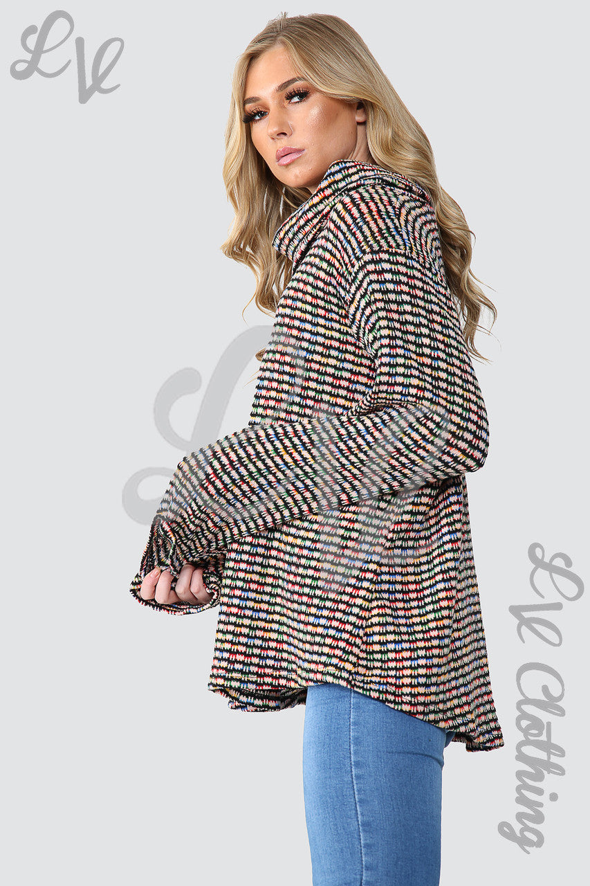 Ladies Multicoloured Knitted Cowl Neck Jumper Top Dusty Pink Unit Price £12.99