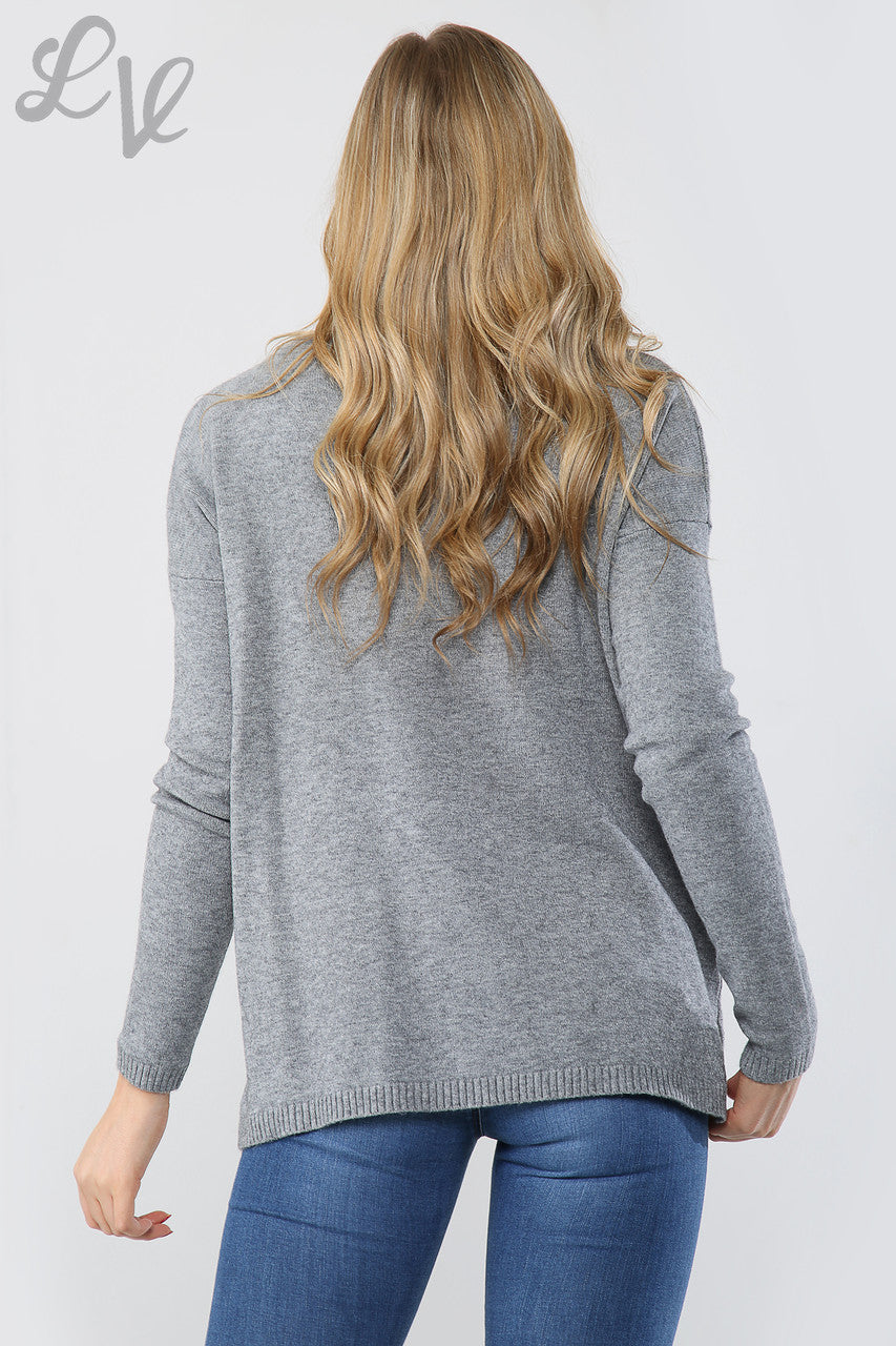 Ladies Sequin Star Detail Jumper Sweatshirt Grey Unit Price WAS £16.99 NOW £14.99