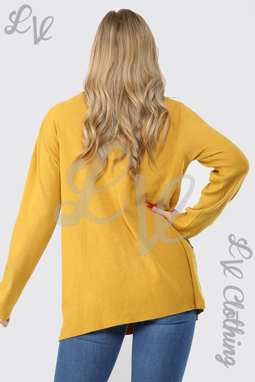 Ladies Circle Stud Border Detail Jumper Mustard Unit Price £17.99