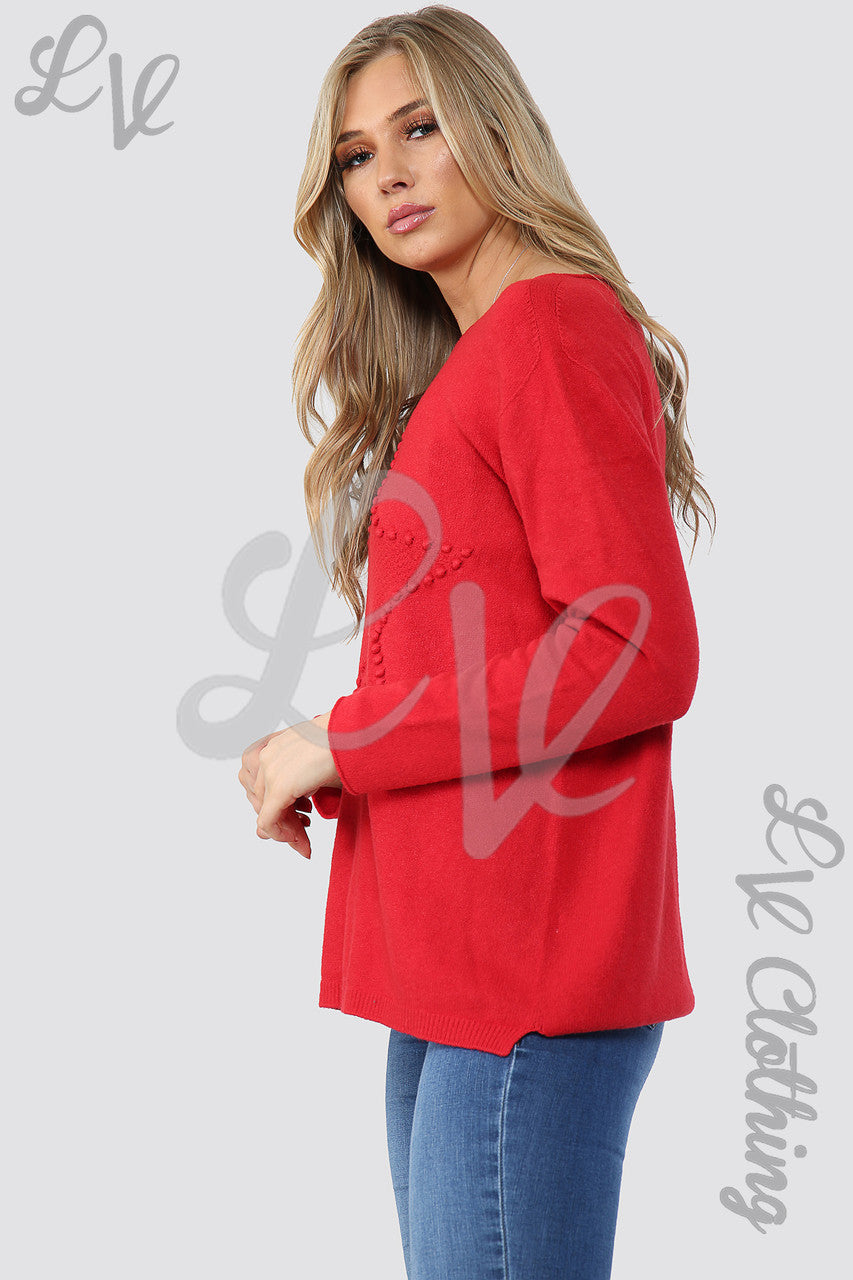 Dames Star Imprint Trui Top Rood - Stukprijs €12,99