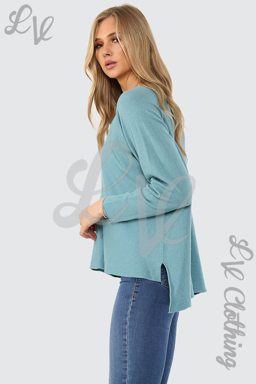 Ladies Hi Lo Fine Knitted Jumper Top Tiffany - Unit Price £15.99