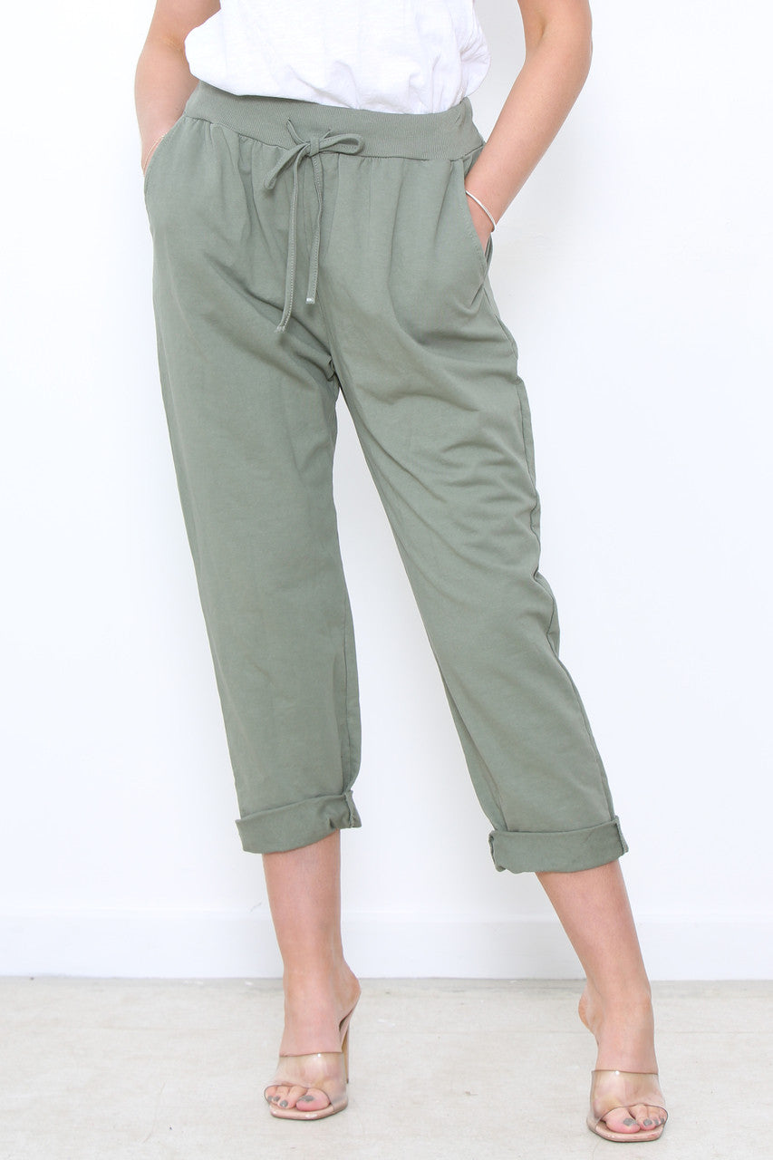 PLAIN JOGGING PANTS KHAKI