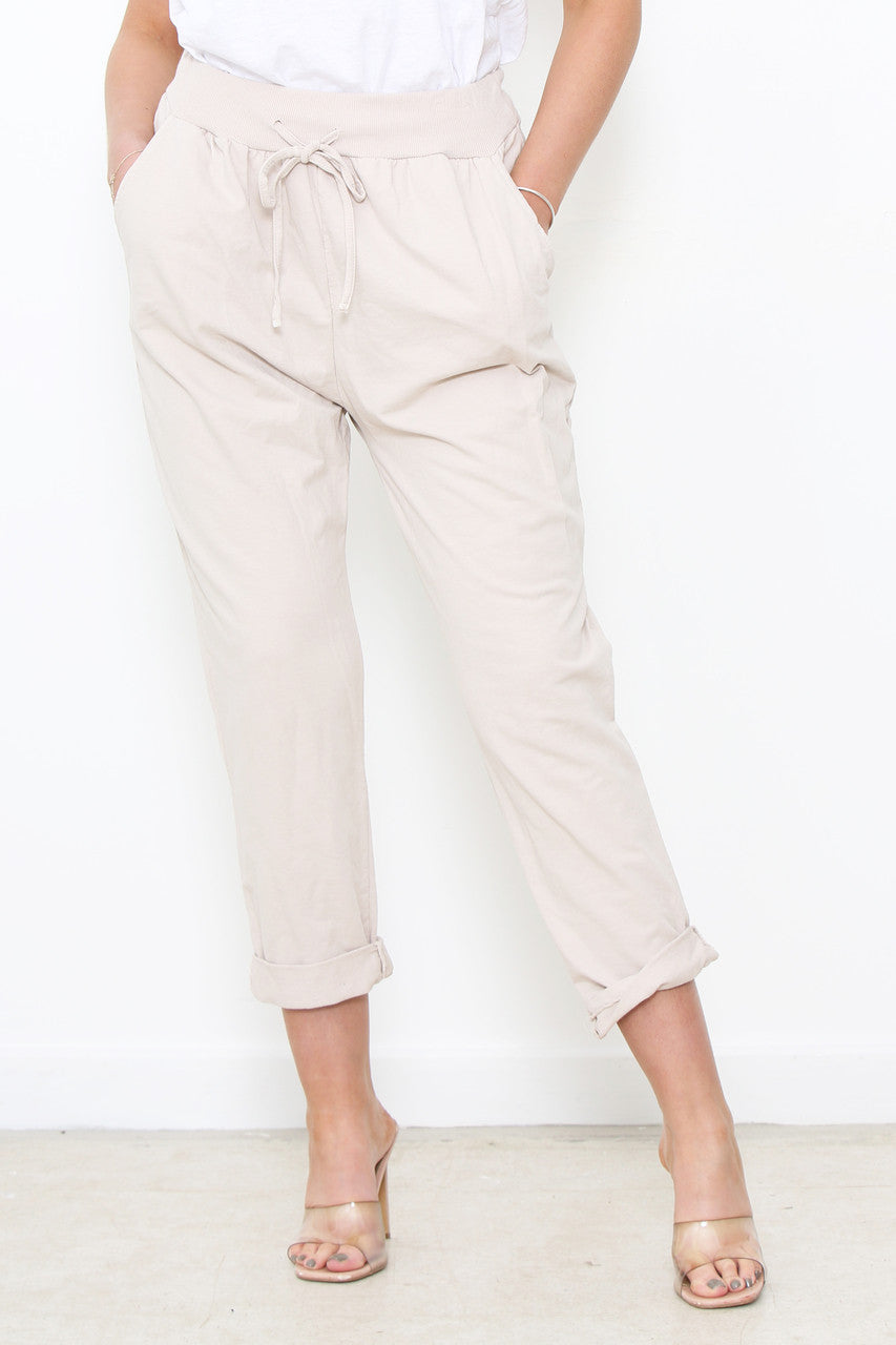 PLAIN JOGGING PANTS STONE