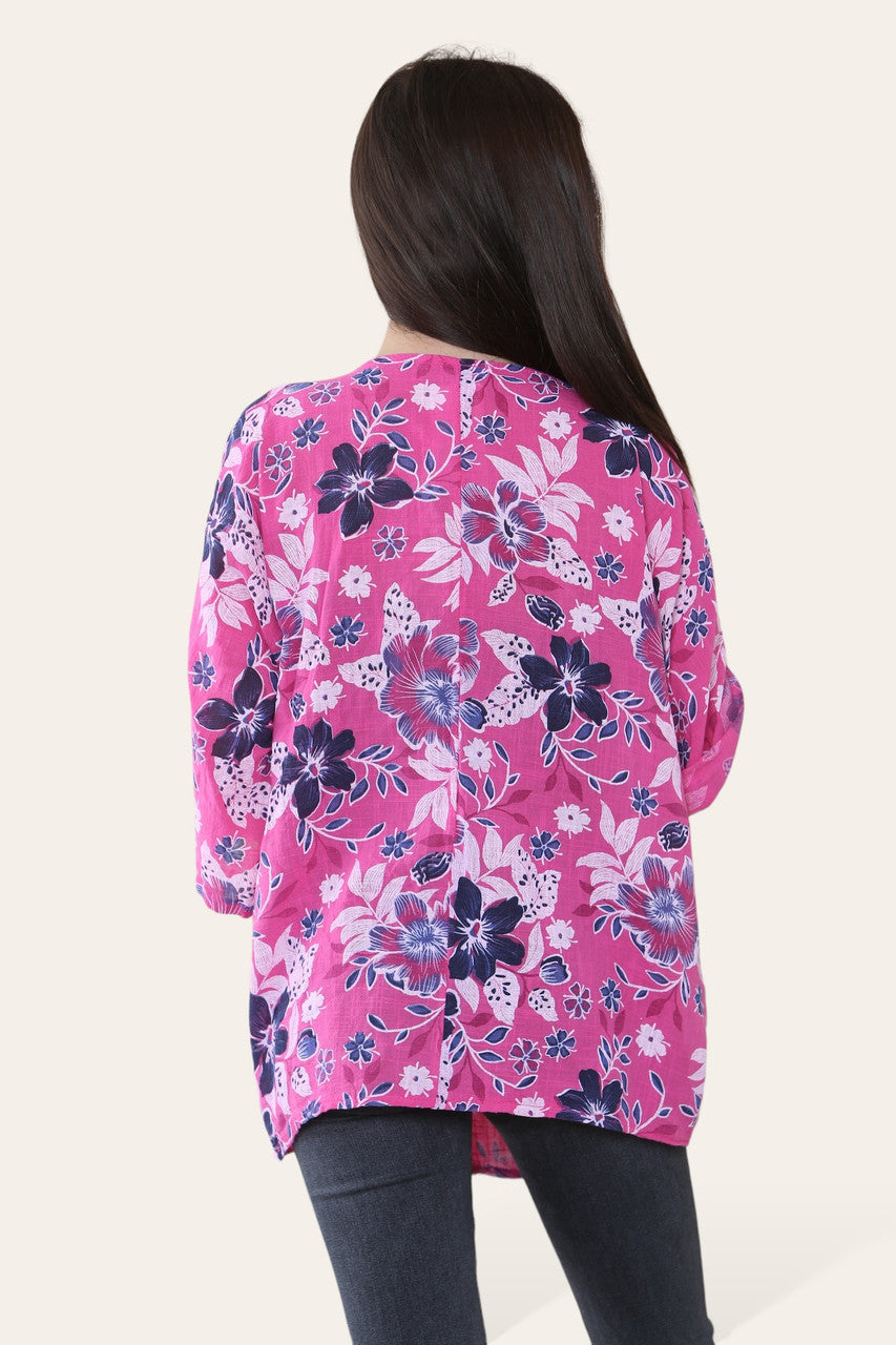 BLOEZE MET BLOEMENMIXPRINT CERISE