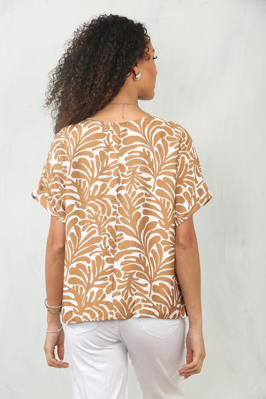 TOP MET BLADERPRINT - CAMEL