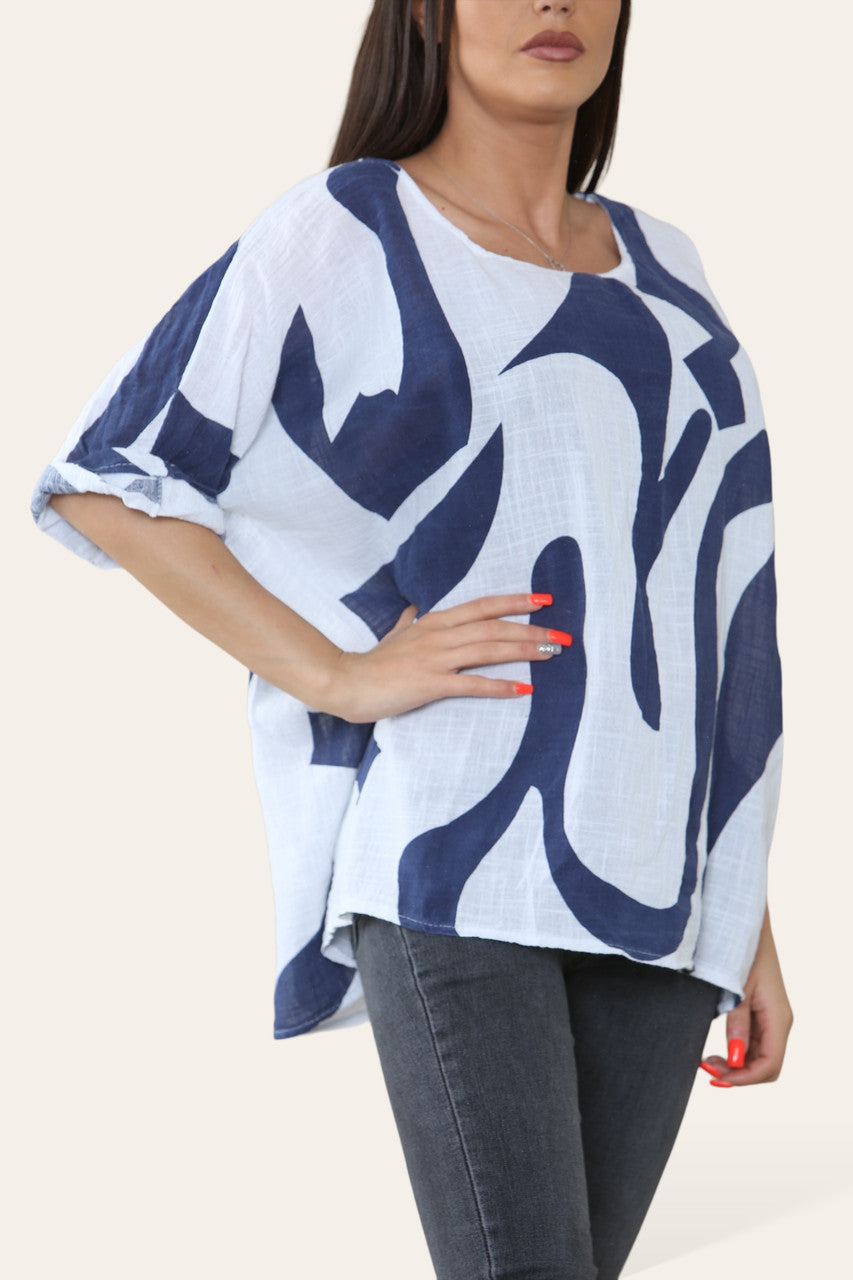 TOP MET ABSTRACTE VORMEN NAVY