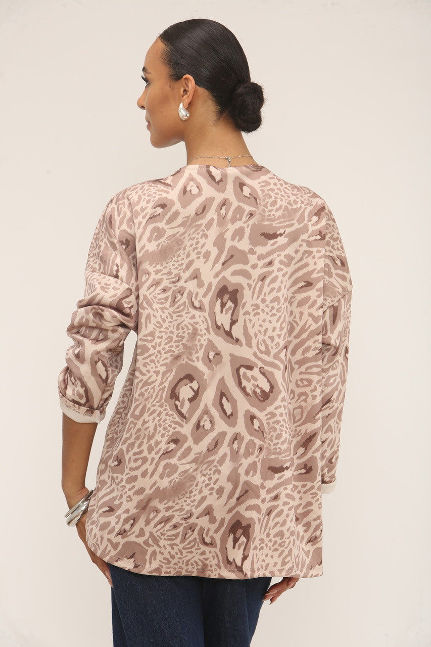 TRUI MET LEOPAARDPRINT EN ZACHTE TOUCH - BEIGE