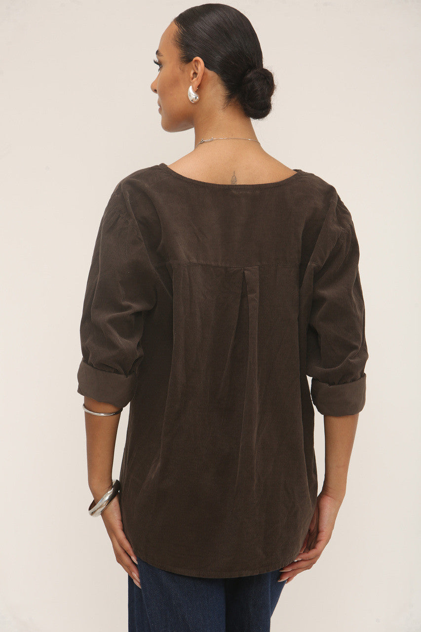 CORDUROY TOP MET INKIPPING BRUIN