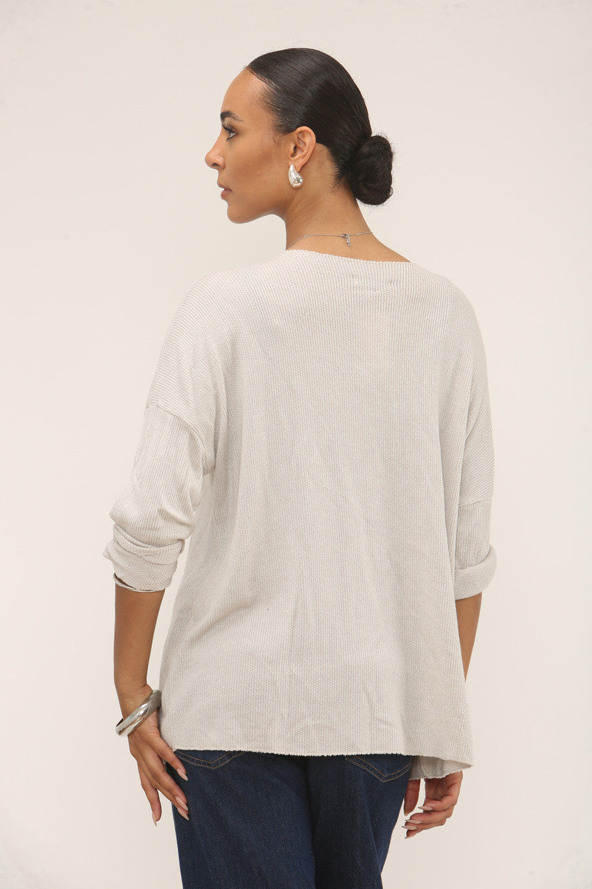 DIAMANTE TIGER SHOULDER JUMPER - STONE