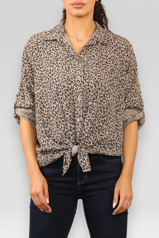 LUIPAARD DOTJESPRINT STROPDAS TOP TAUPE