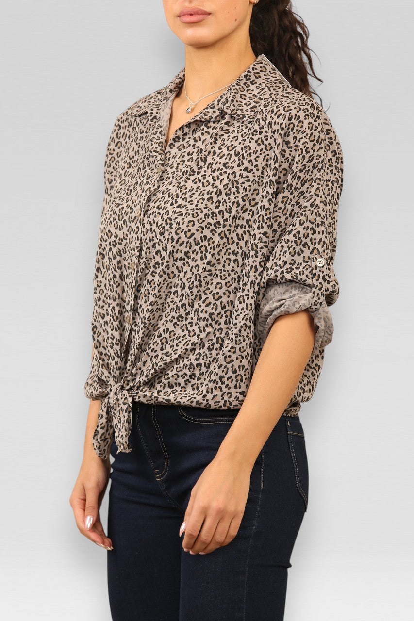 LUIPAARD DOTJESPRINT STROPDAS TOP TAUPE