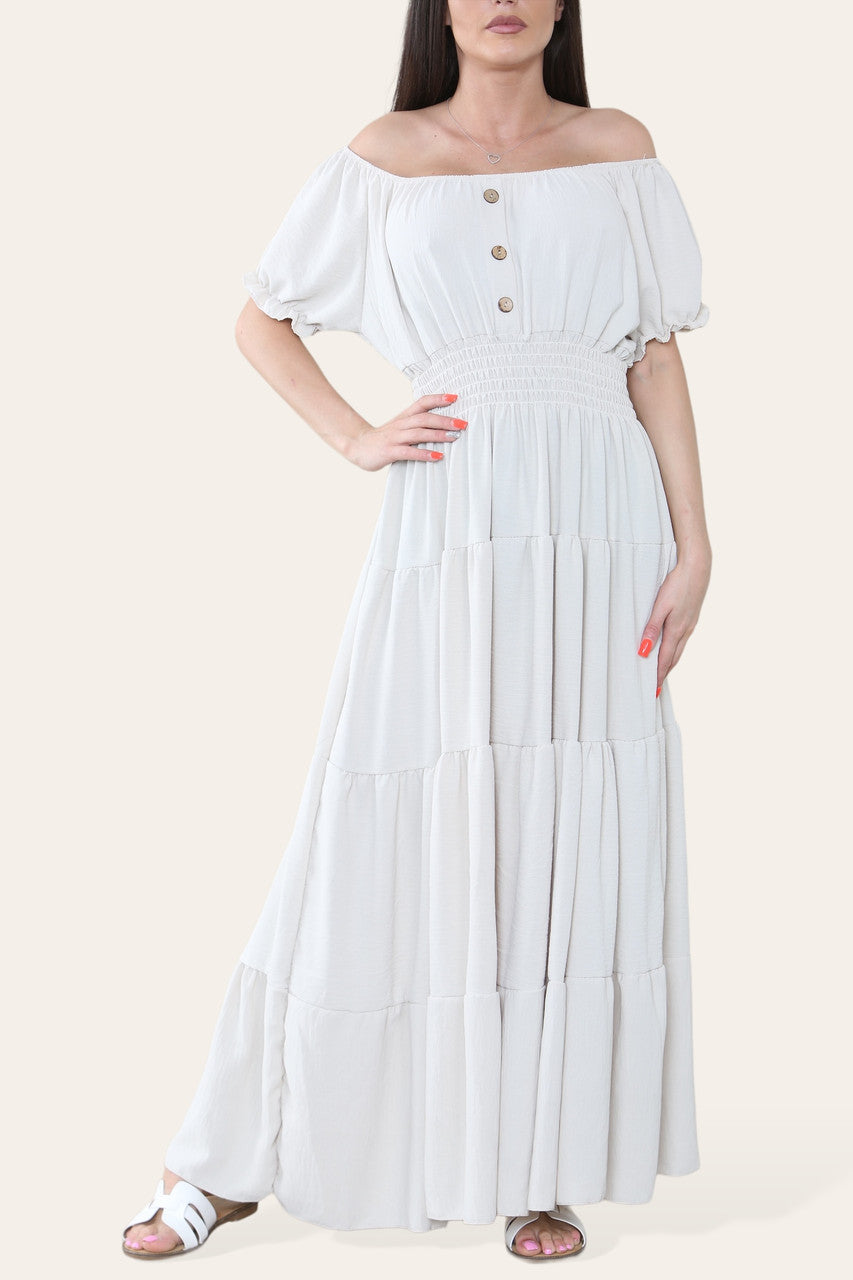 EFFEN MAXI ELASTISCHE MAGISCHE JURK STEEN