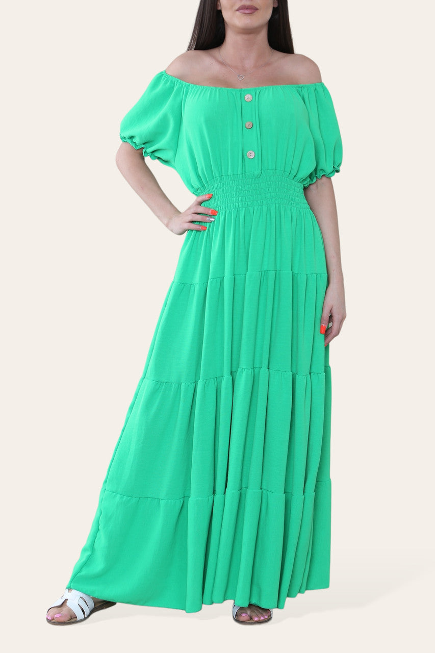 EFFEN MAXI ELASTISCHE MAGISCHE JURK GROEN