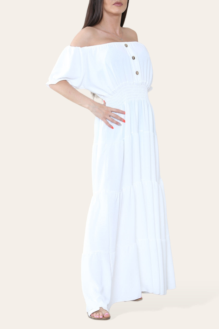 EFFEN MAXI ELASTISCHE MAGISCHE JURK WIT
