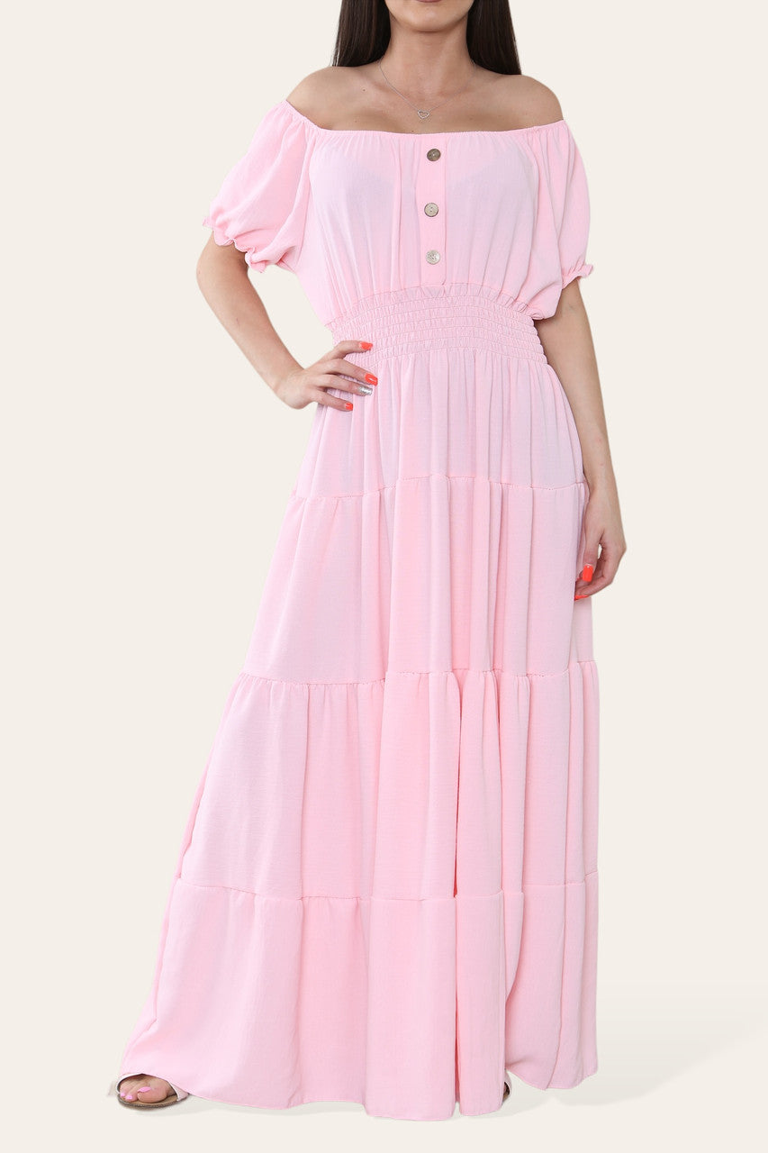 EFFEN MAXI ELASTISCHE MAGISCHE JURK ROZE