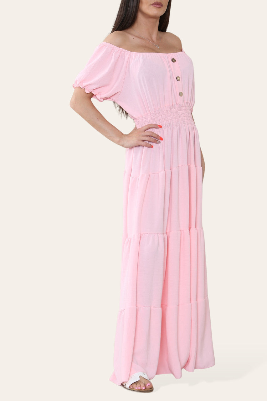 EFFEN MAXI ELASTISCHE MAGISCHE JURK ROZE