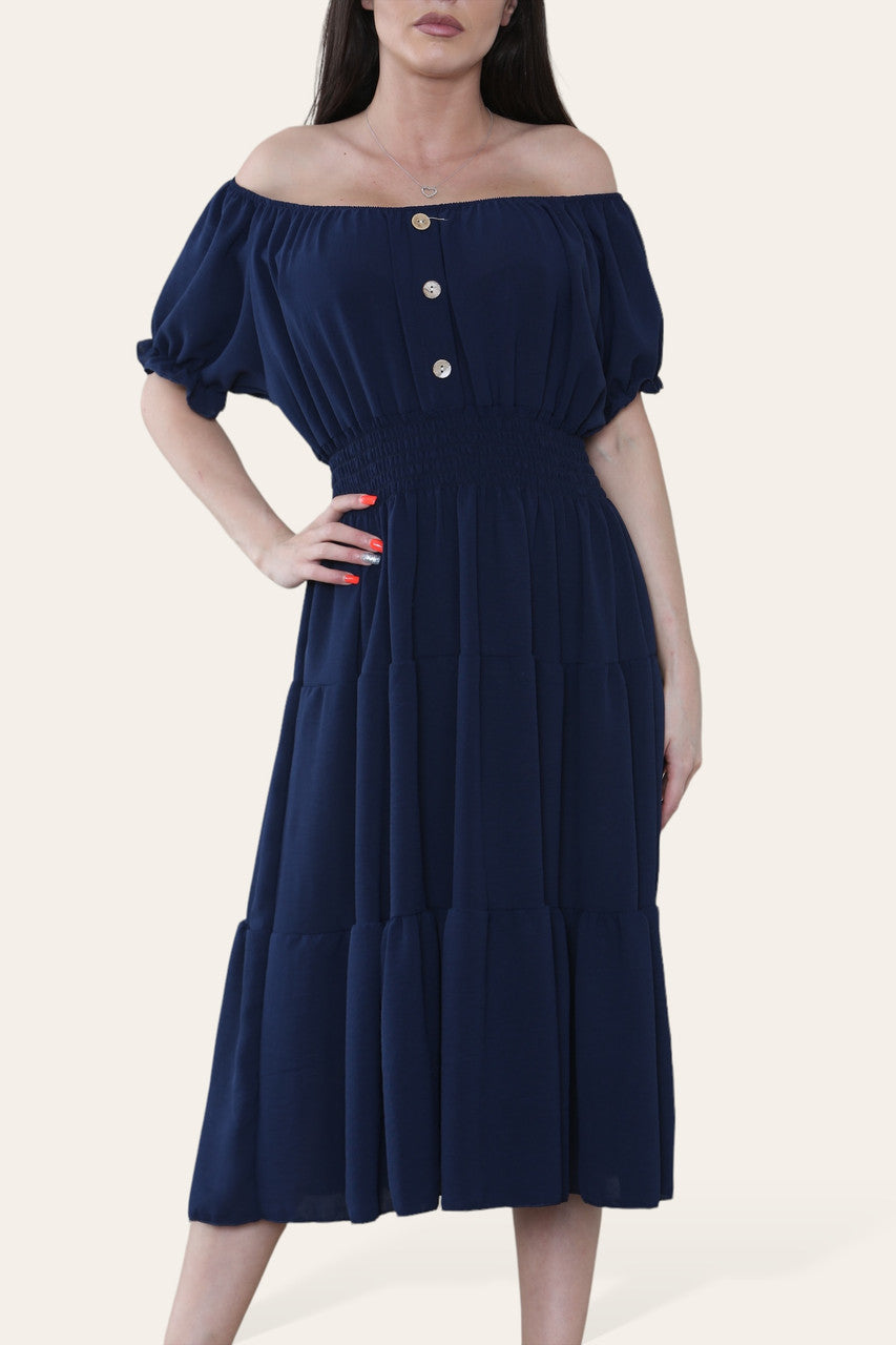 EFFEN MIDI ELASTISCHE WONDERJURK NAVY