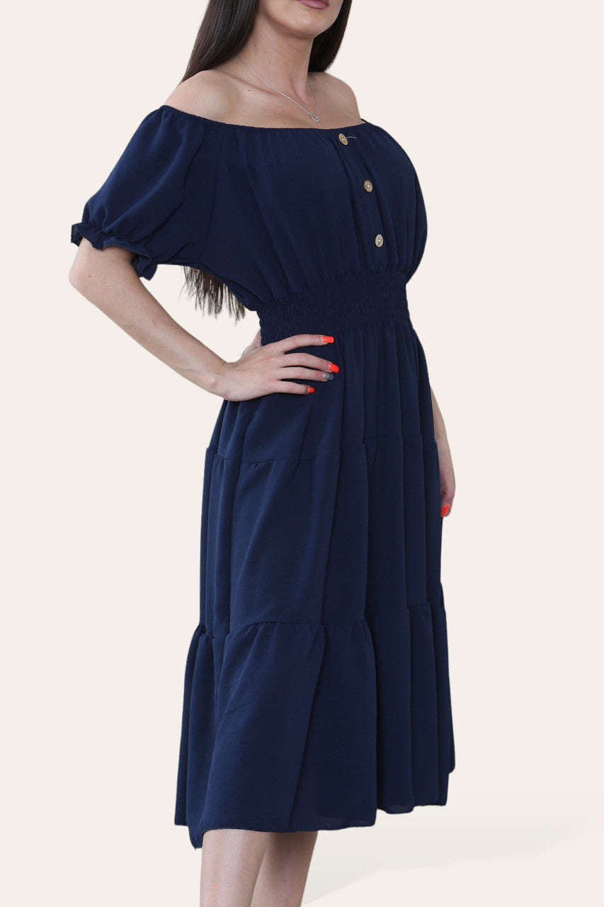EFFEN MIDI ELASTISCHE WONDERJURK NAVY