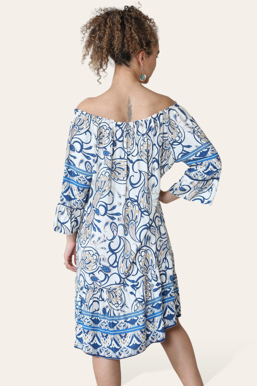 BARDOT JURK MET PAISLEYPRINT BLAUW