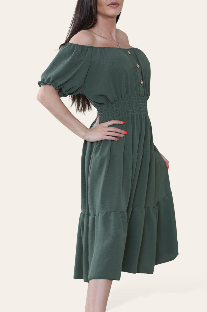 EFFEN MIDI ELASTISCHE WONDERJURK KHAKI