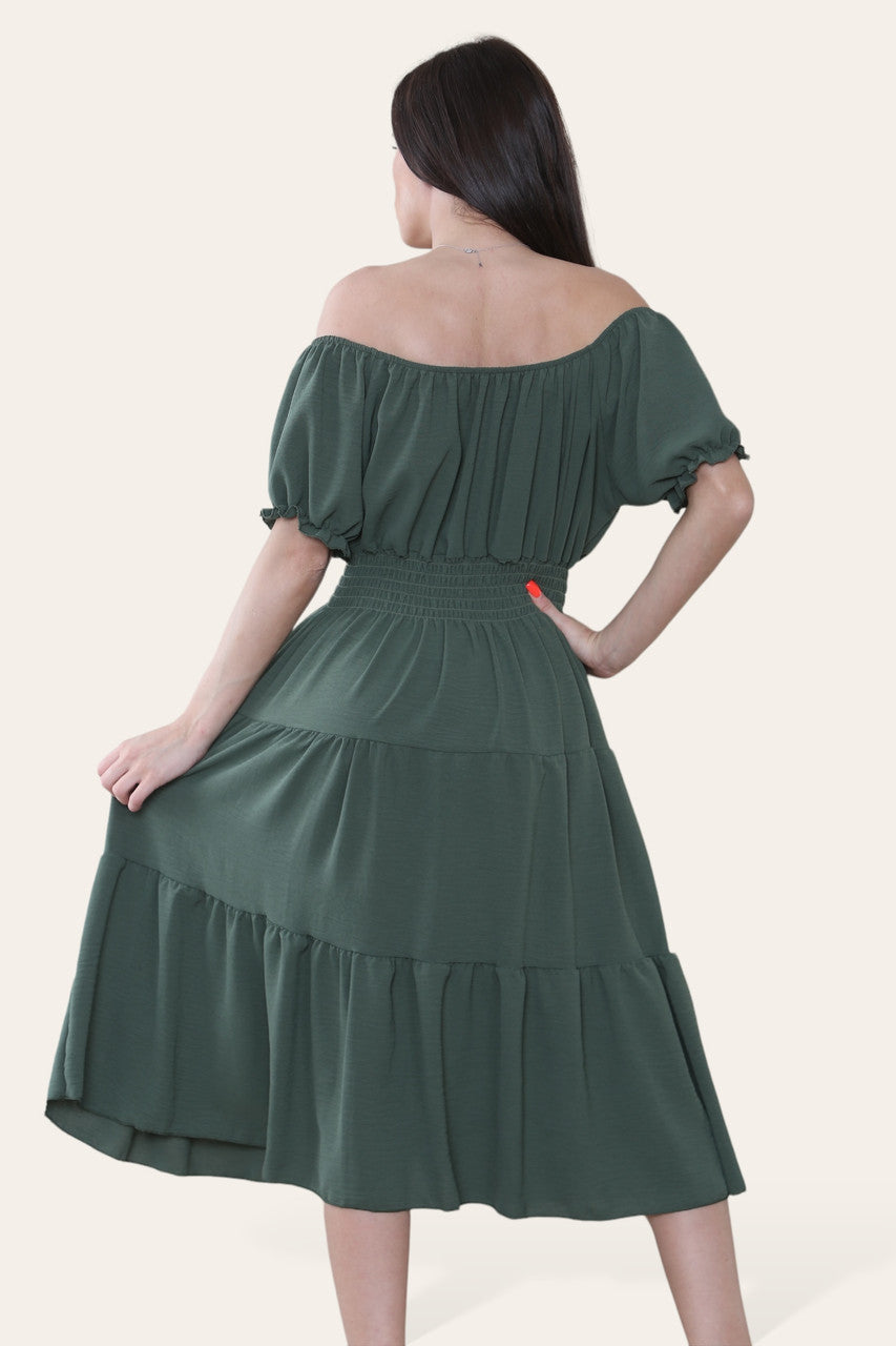 EFFEN MIDI ELASTISCHE WONDERJURK KHAKI