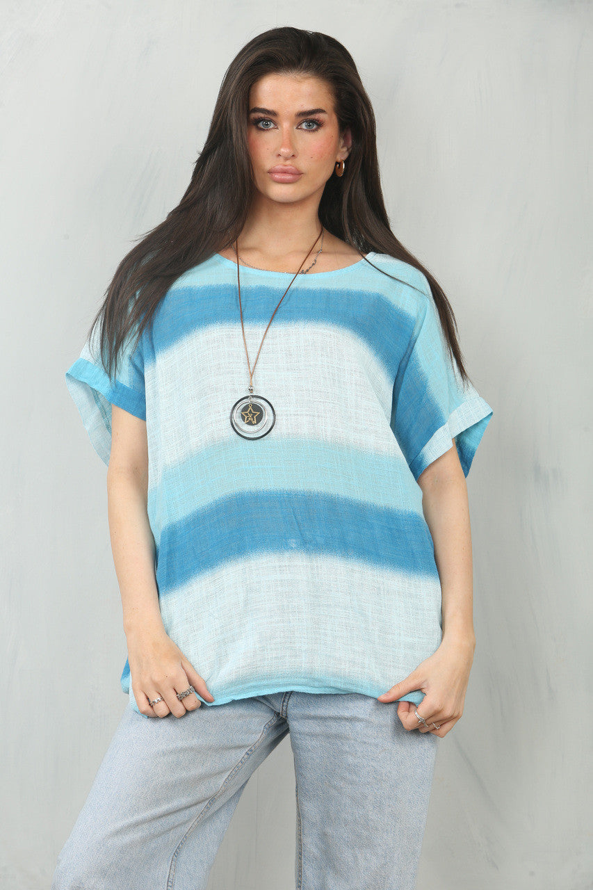 OMBRE PRINT TOP TURKOOIS