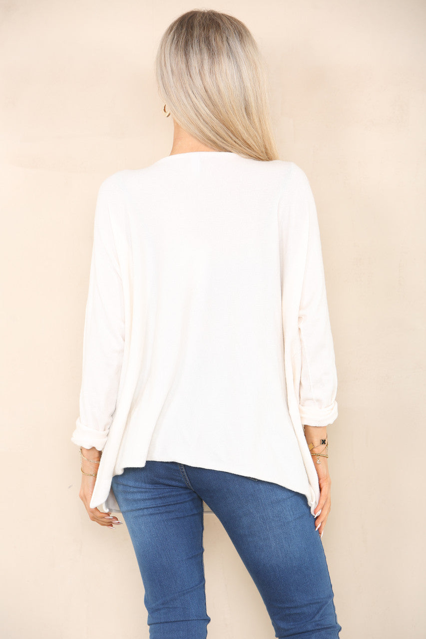 SEQUIN FOIL LOVE KNIT JUMPER CREAM