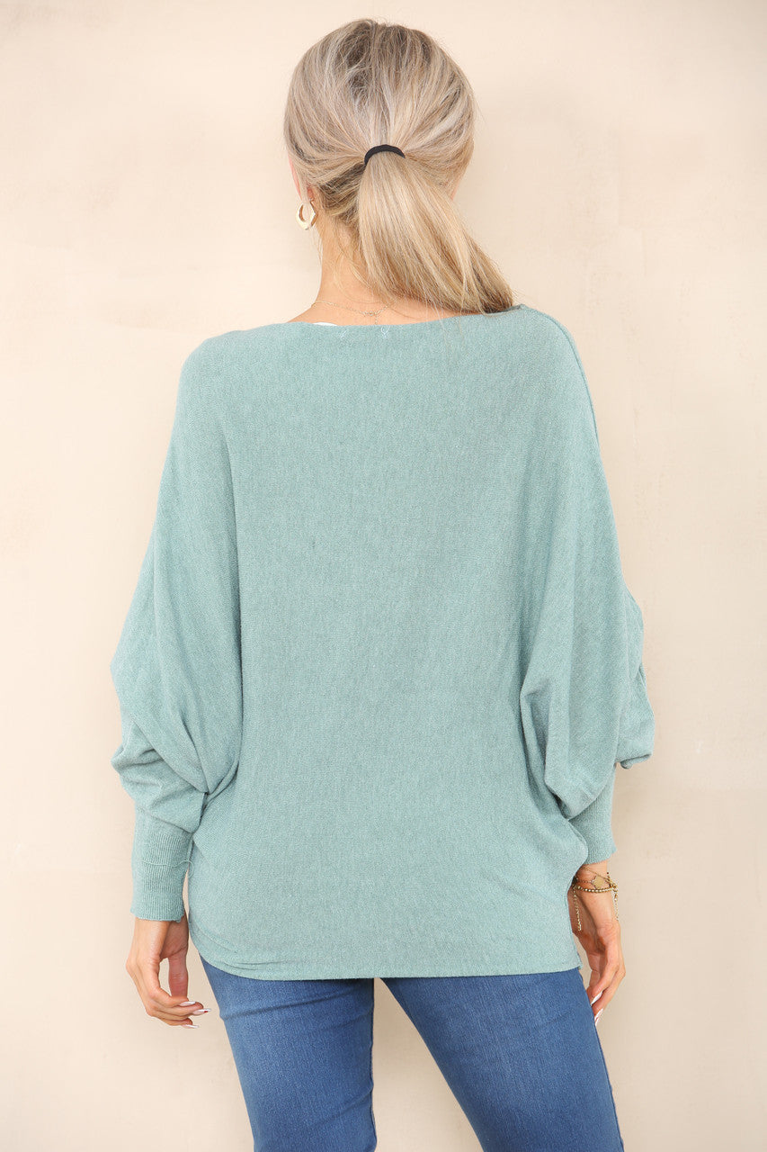 BATWING PLAIN JUMPER TIFFANY