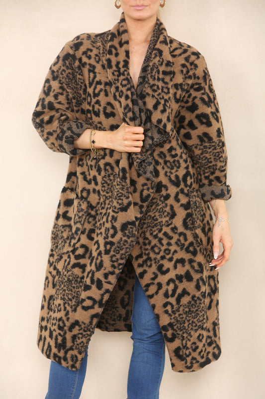 JAS VAN WOL MET LEOPARDPRINT, TAUPE