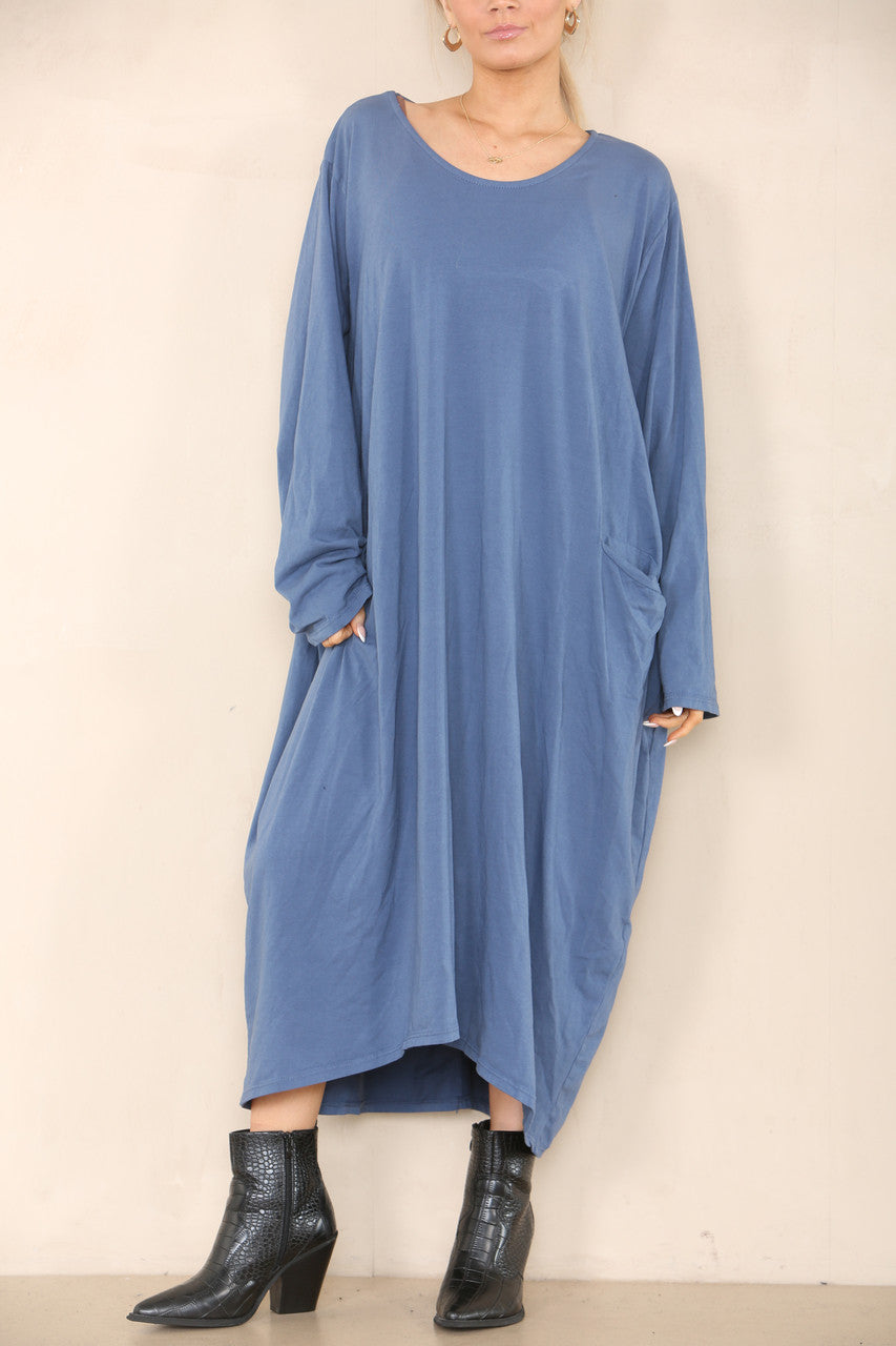 lagenlook dress long PLAIN DENIM – LV Clothing Casual and office wear tall bedroom dresser Color:pink 3 Bridal Shower Guest Outfit