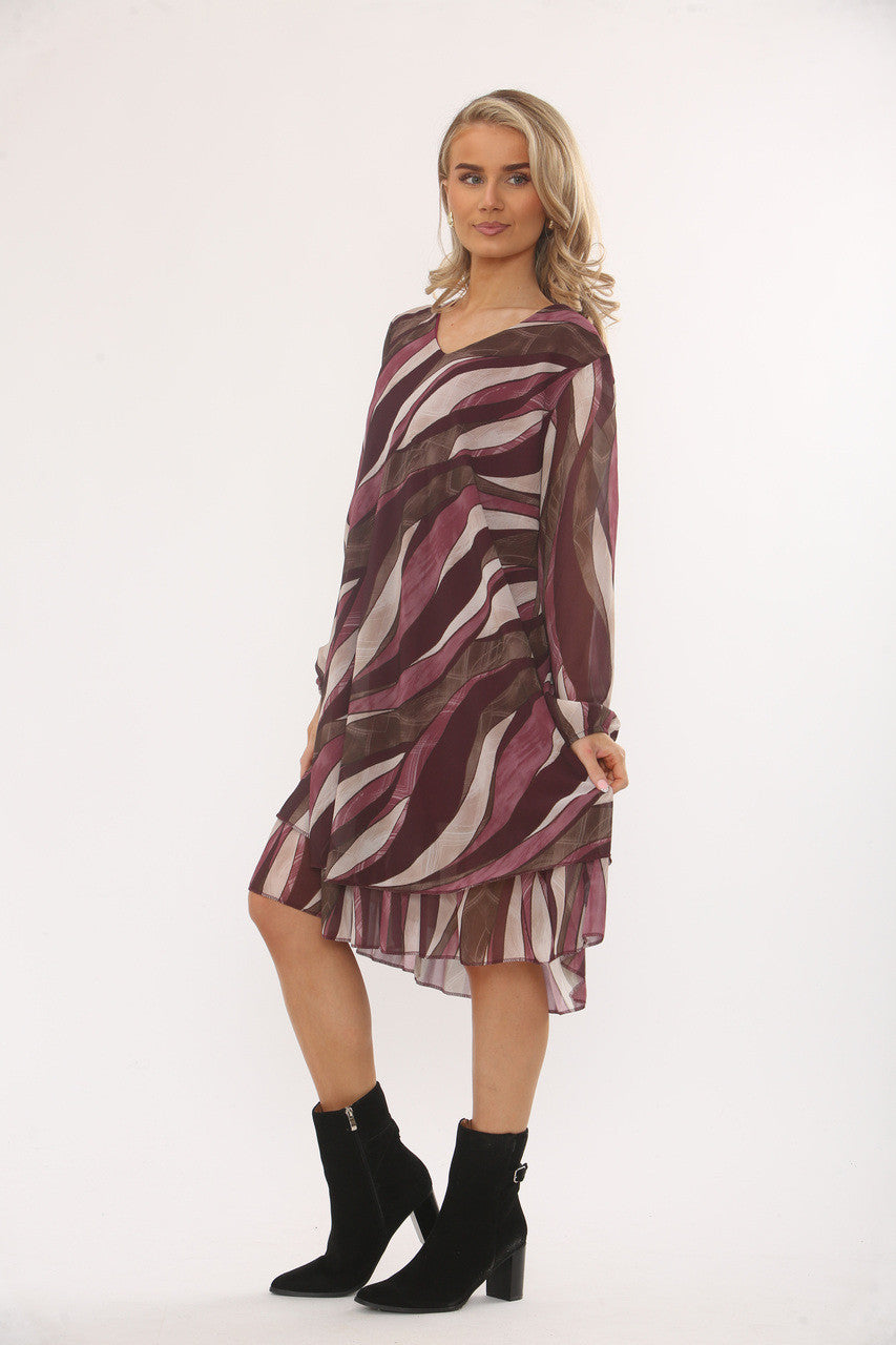 SMOCKJURK MET GOLFVORMIGE PRINT - FRAMBOOS
