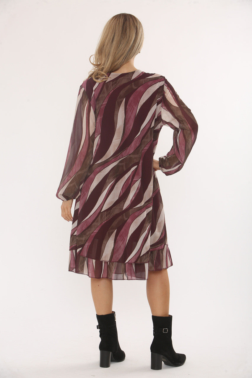 SMOCKJURK MET GOLFVORMIGE PRINT - FRAMBOOS
