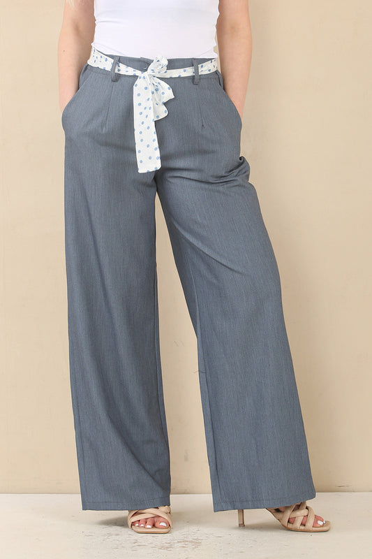 GURTELHOSE MIT POLKADOTS - JEANSSTOFF