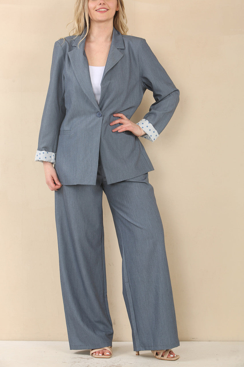 POLKA DOT KOSTUUM SET - DENIM