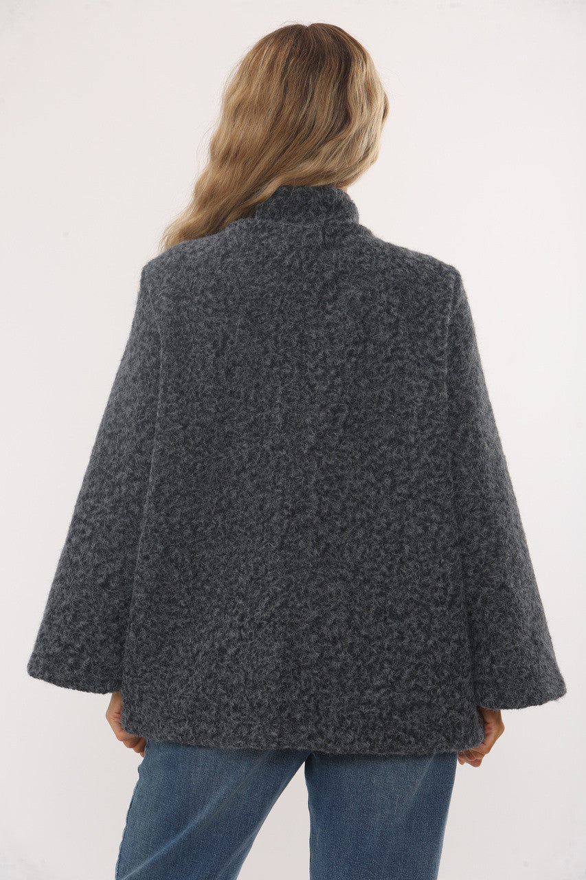 TRECHTERHALS CAPE MET KNOPEN - NAVY
