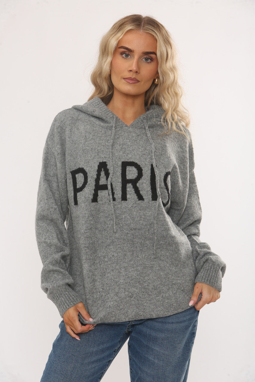 PARIS SLOGAN TRUI - GRIJS