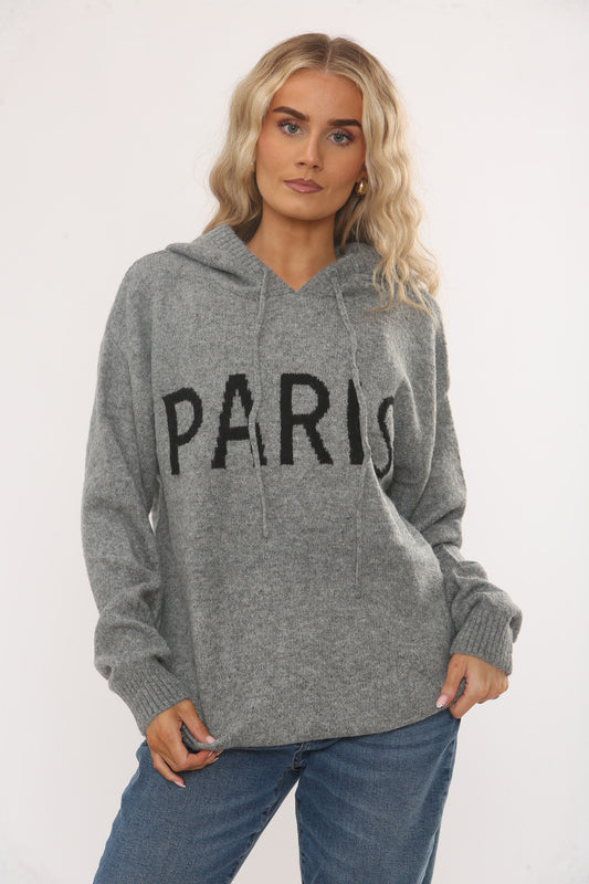 PARIS SLOGAN TRUI - GRIJS