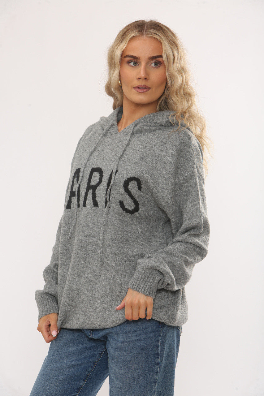 PARIS SLOGAN TRUI - GRIJS