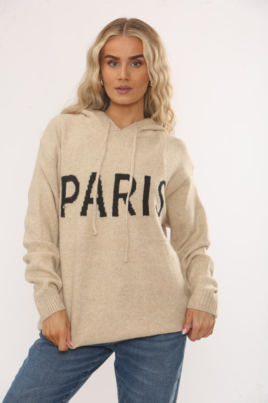 PARIS SLOGAN TRUI - BEIGE