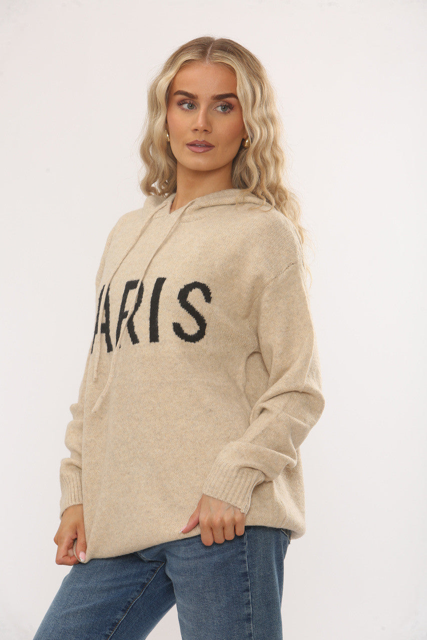 PARIS SLOGAN TRUI - BEIGE