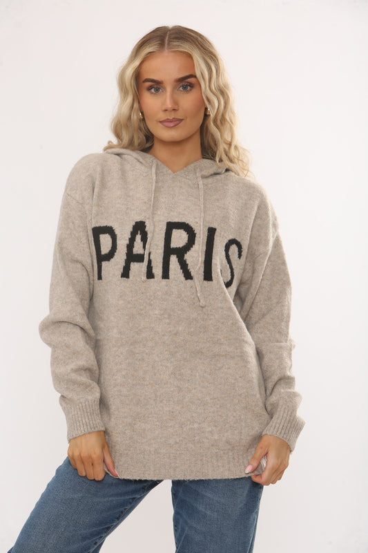 PARIS SLOGAN TRUI - TAUPE