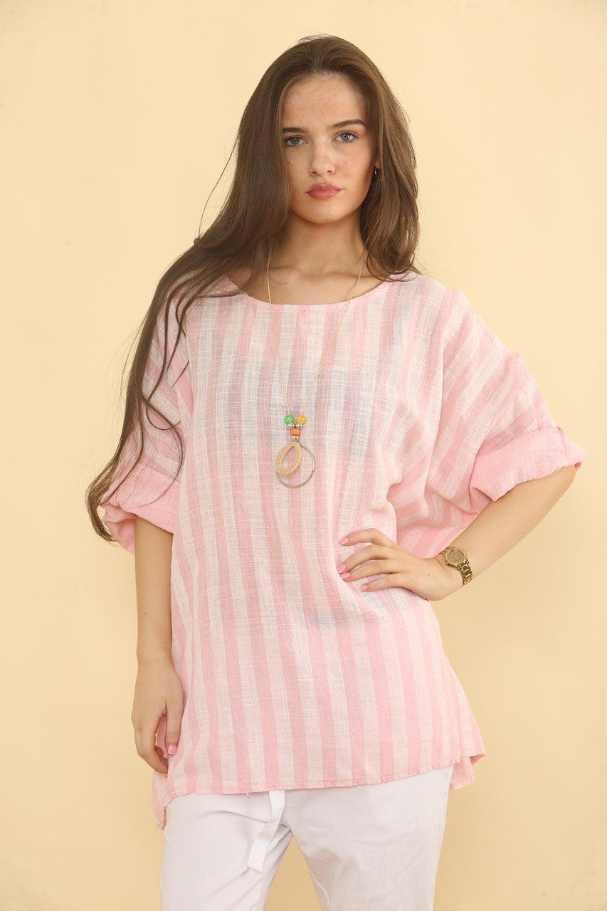 VERTICALE STREEPBOVENSTUK - ROZE