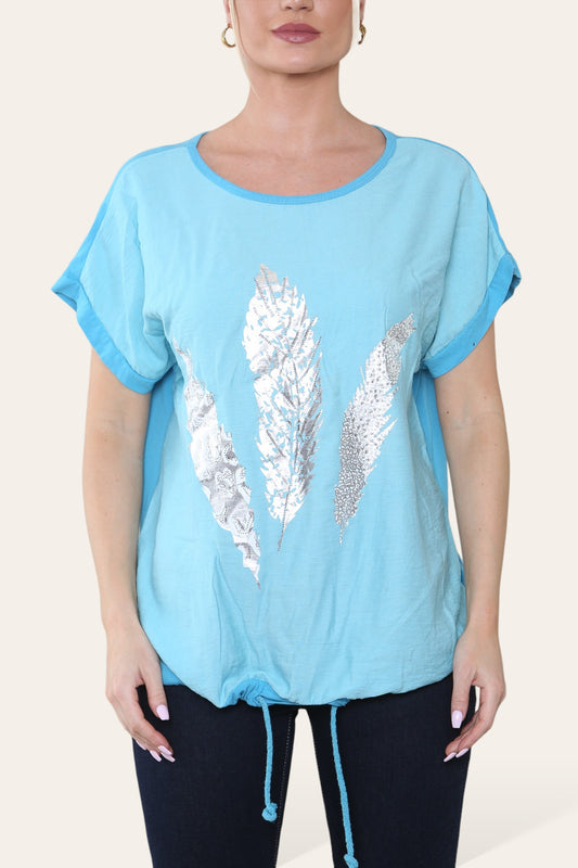 FEATHER FOIL TREE TOP TURQUOISE