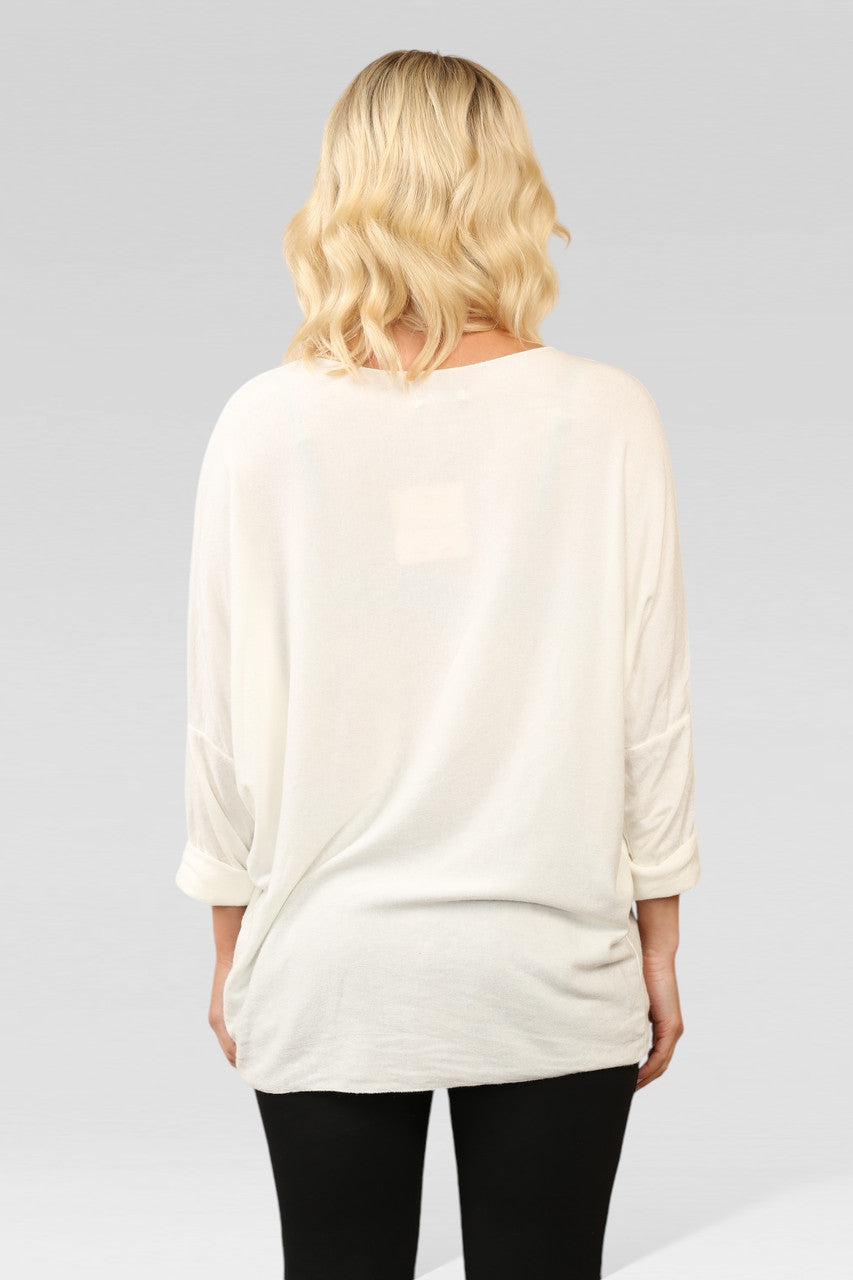 SEQUIN CHAMPAGNE GLASS SPARKLE FINE KNIT JUMPER TOP WHITE