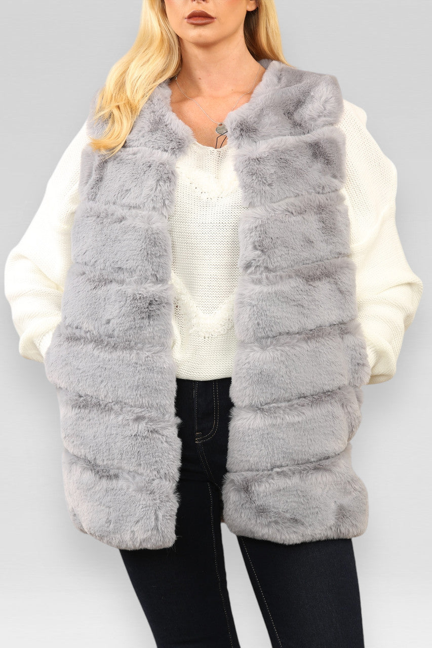 IMITATIEBONT GILET GEBONT GRIJS