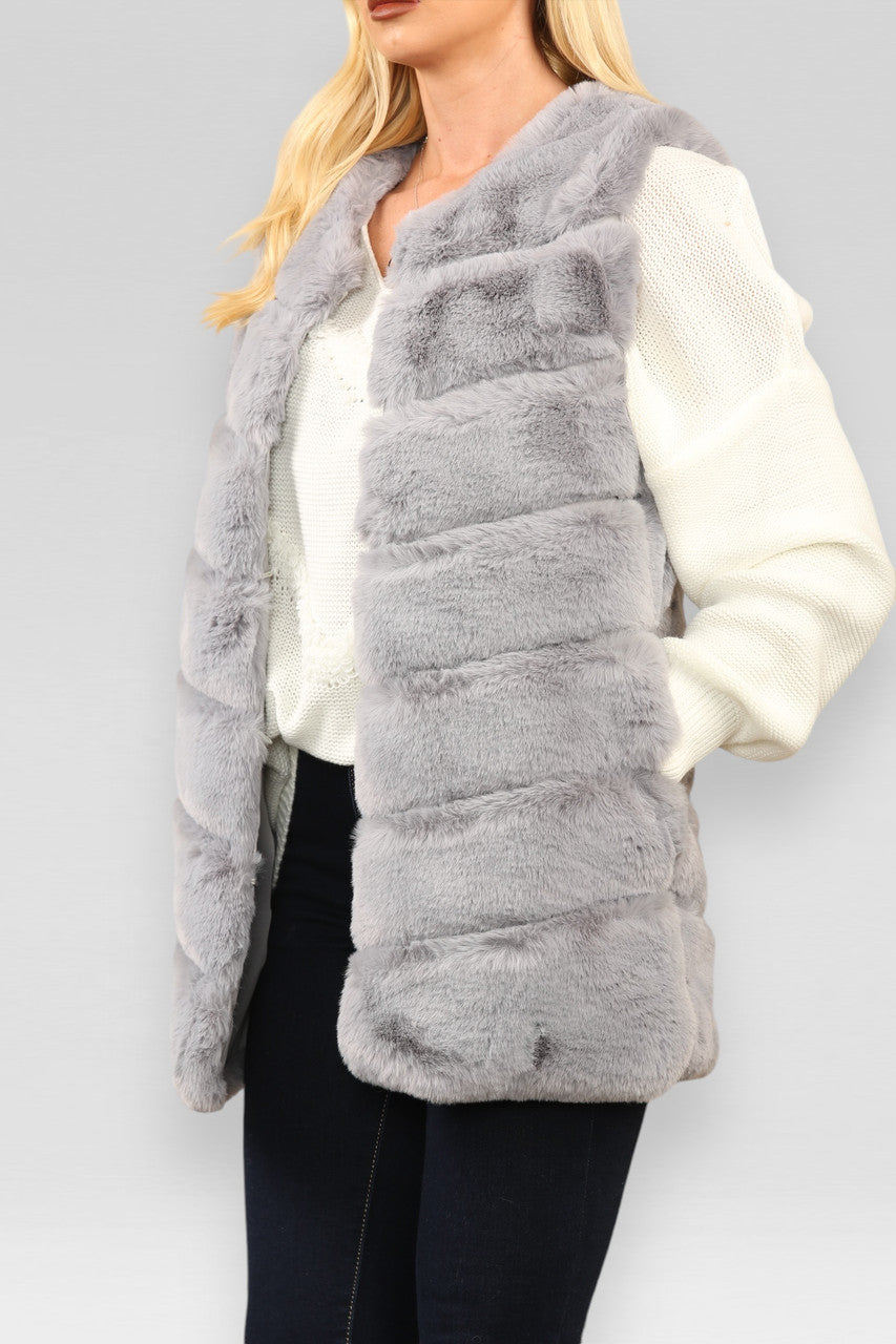 IMITATIEBONT GILET GEBONT GRIJS