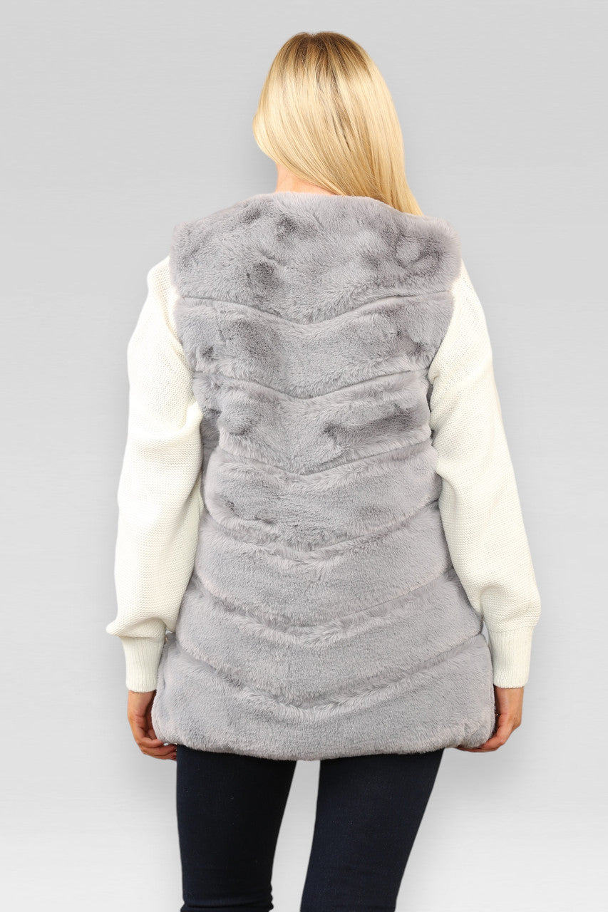 IMITATIEBONT GILET GEBONT GRIJS