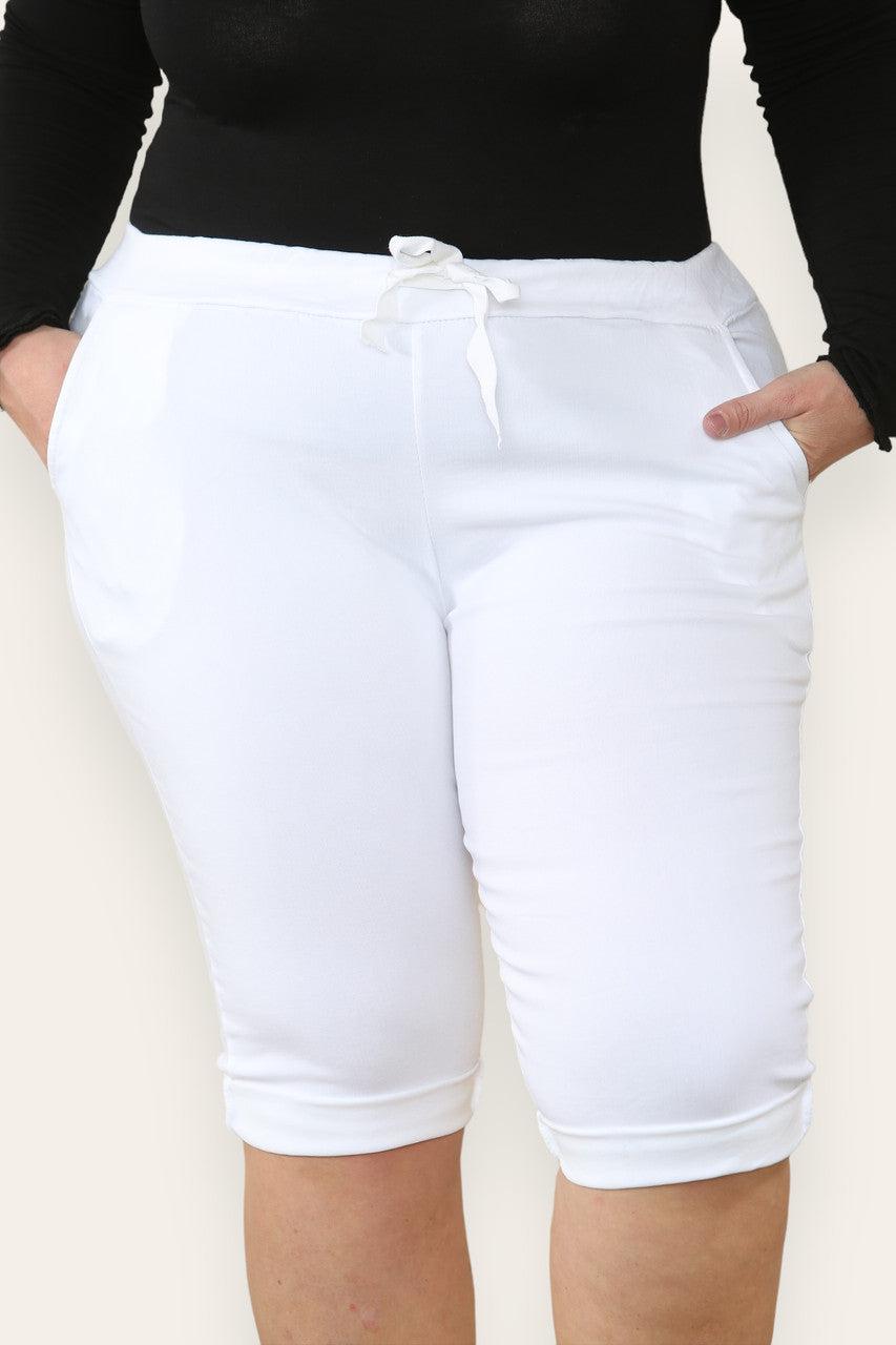 EFFEN ELASTIEKE MAGISCHE STRETCH SHORTS WIT