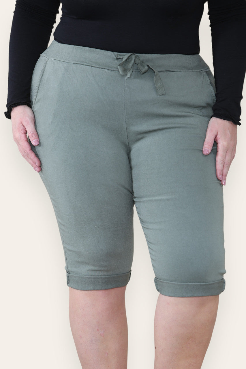 EFFEN ELASTISCHE MAGISCHE STRETCH STIJL SHORTS KHAKI